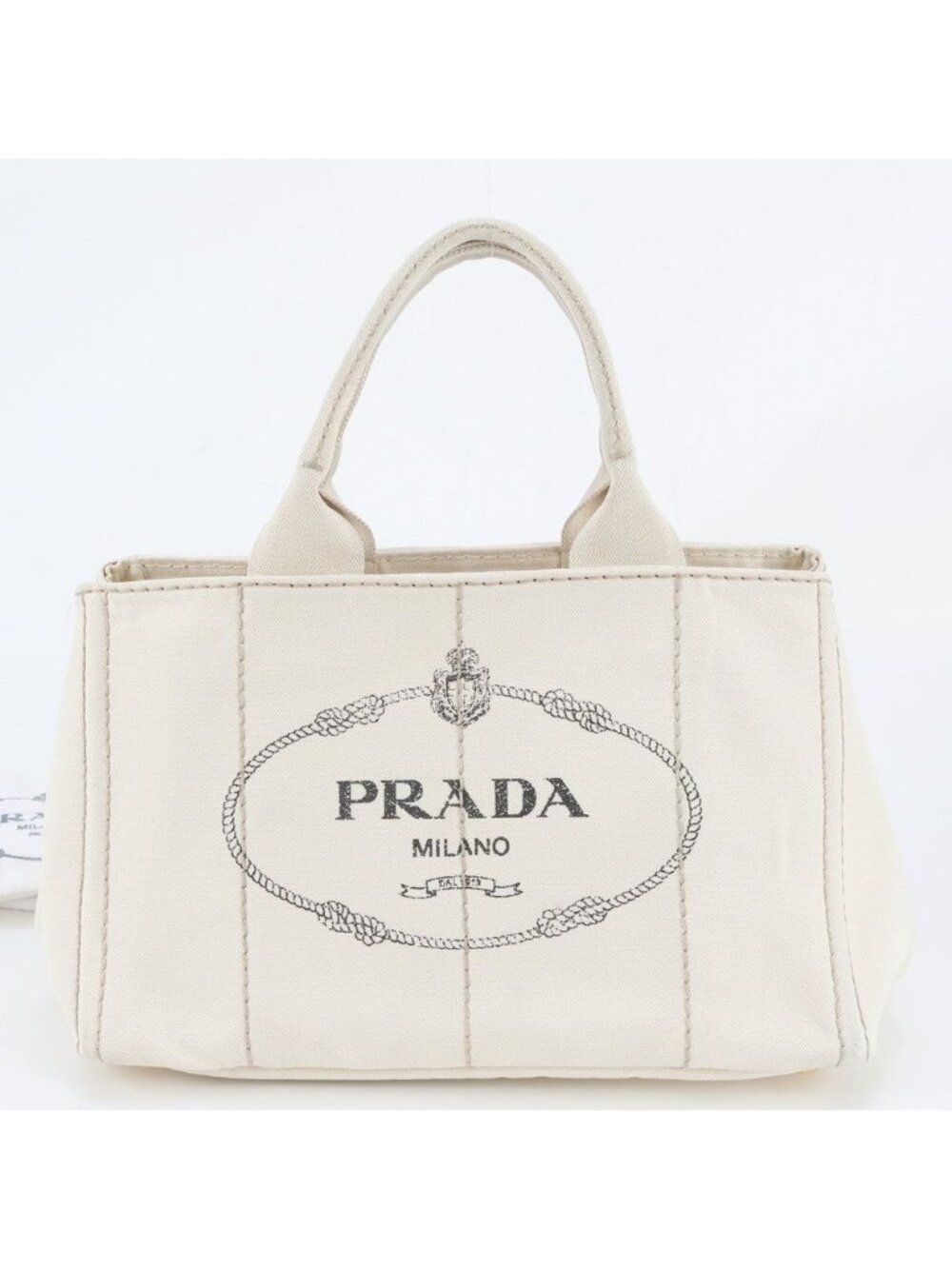 Prada Canapa Triangle Logo Tote Bag Shoulder